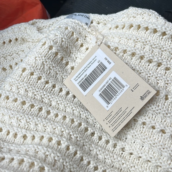 Frank And Oak The Openwork Boat Neck Sweater in Cream Size XSXS - Picture 4 of 4